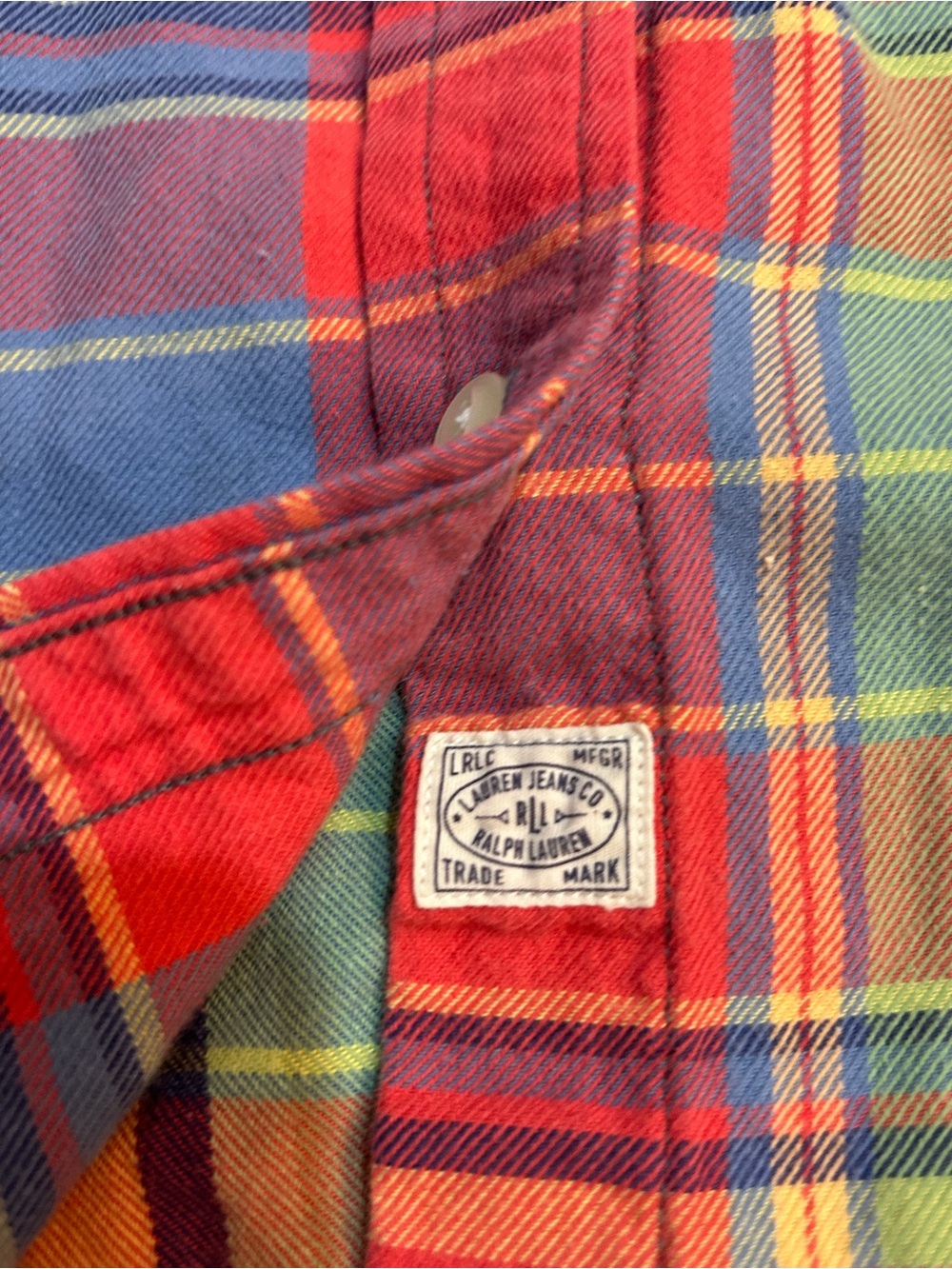 Lauren Ralph Lauren Jeans Co. Plaid Button Front Shirt Women’s XL 100% Cotton - Picture 4 of 7